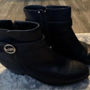 Coach Black Leather Ankle Boots